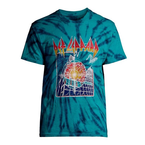 Def Leppard Pyromania Tie Dye metal rock Official T-Shirt S runs bigger NWT - Picture 3 of 4